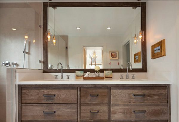 bathroom vanity with pendants