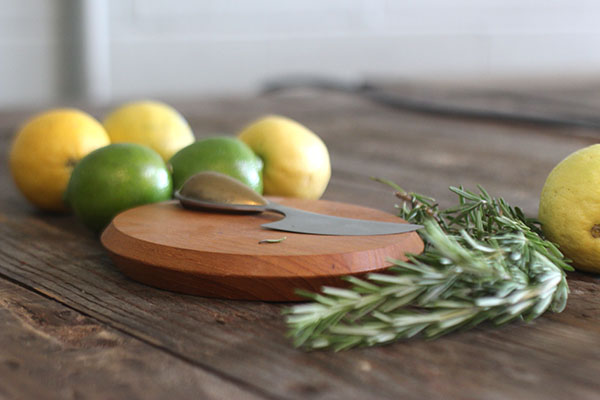 lemons and cutting board